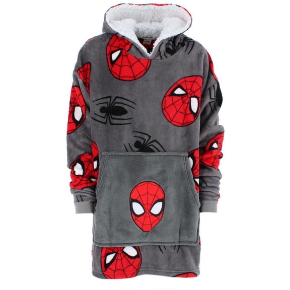 Textiel Trade Boy's Spiderman Plush Pullover Hoodie Blanket