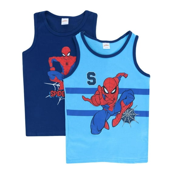 Textiel Trade Boys Spiderman Singlet Tank Tops (2 Pack)