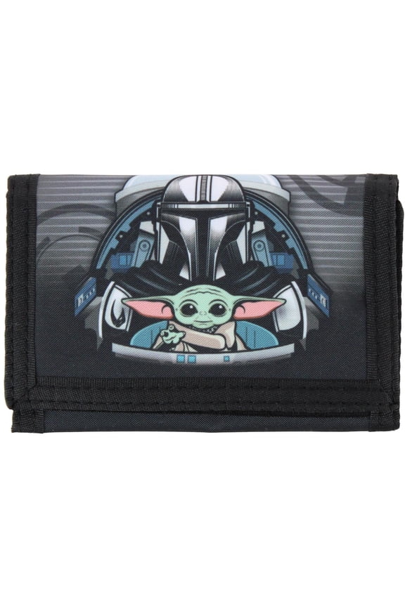 Disney's Kid's Mandalorian & Grogu Hook & Loop Tri-Fold Wallet