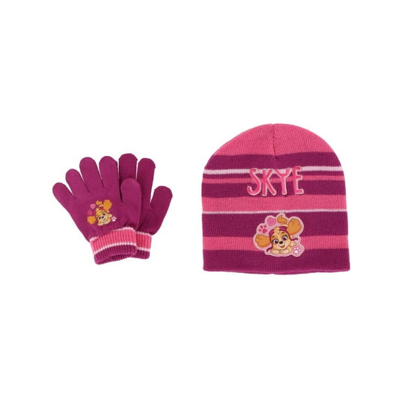 Textiel Trade Girl's One Size Fits Most Paw Patrol Skye Hat and Gloves Winter