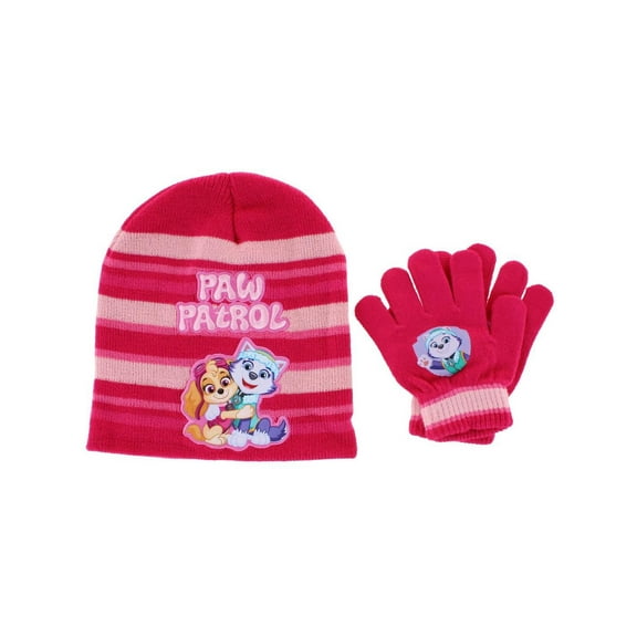Textiel Trade Girl's One Size Paw Patrol Skye & Everest Winter Beanie and Gloves