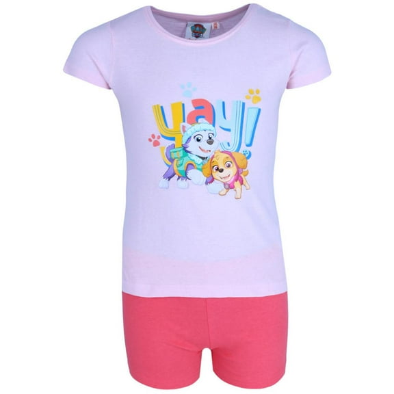 Textiel Trade Girl's Paw Patrol Short Sleeve and Shorts Pajama Set