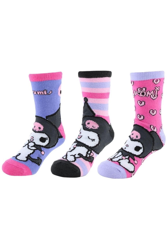 Girl's Sanrio Hello Kitty Kuromi Novelty Socks (3 Pairs)