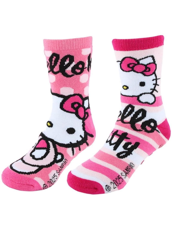 Girl's Sanrio Hello Kitty Snuggle No-Slip Socks (2 Pairs)