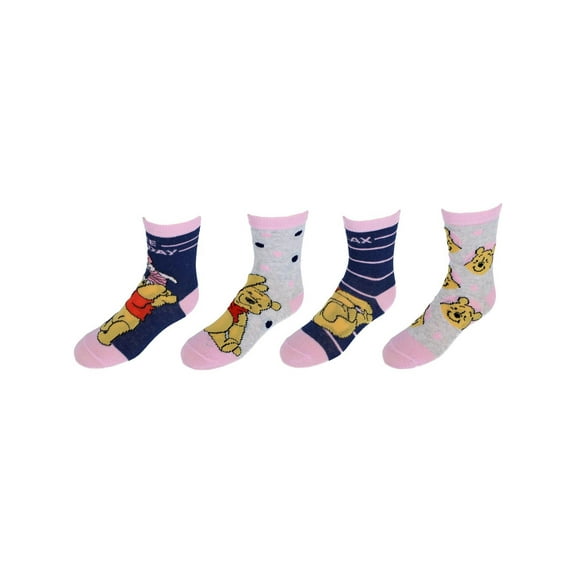 Textiel Trade Kid's Winnie the Pooh Fun Day Sneaker Socks (4 Pack)