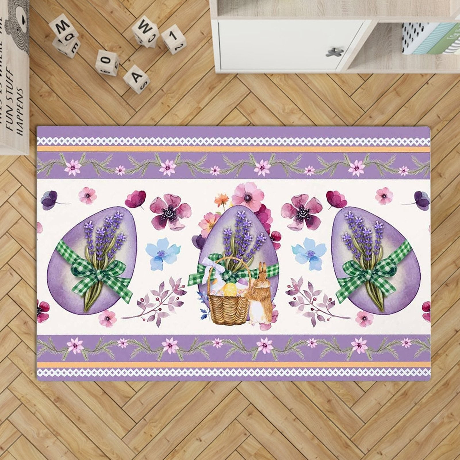 Textile Articles Fun Easter Egg Decoration Floor Mat Easter Eggs