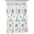 thumbnail image 1 of - Textile Bath Drape |  Holiday Bathroom Decoration (Flamingo Jingle Collection,  72"), 1 of 5