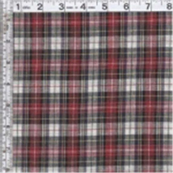 Textile Creations 24 44 in. Classic Yarn-Dyed Tartan Plaid - White & Red Multi