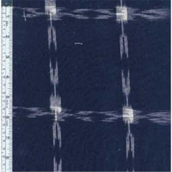 Textile Creations Dakota- Navy Cream Ikat Large Grid