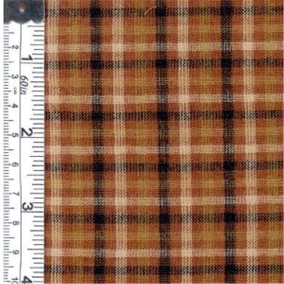 Textile Creations Rustic Woven Fabric, Plaid Brown, Black And Natural, 15 yd.