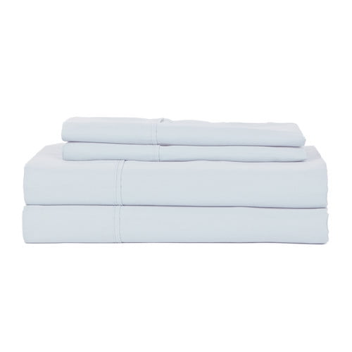 Castle Hill London 410 Thread Count Cotton Sateen Sheet Set Deep Pocket - King, Light Blue