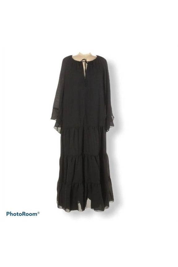 Elizabeth and James Candice Black Tier Maxi Long Sleeve Dress Size XXL