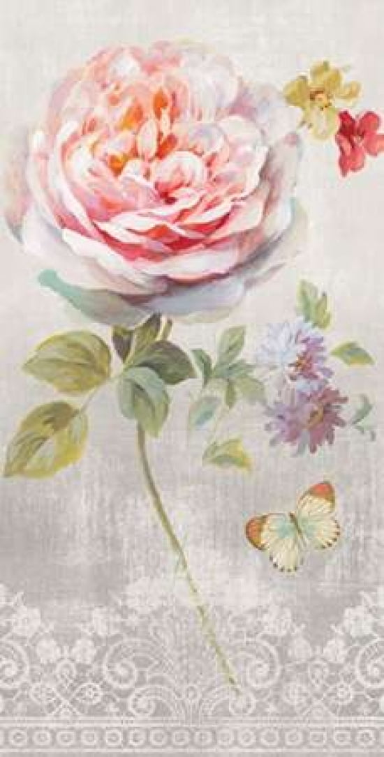 Textile Floral III Canvas Art - Danhui Nai (10 x 20)