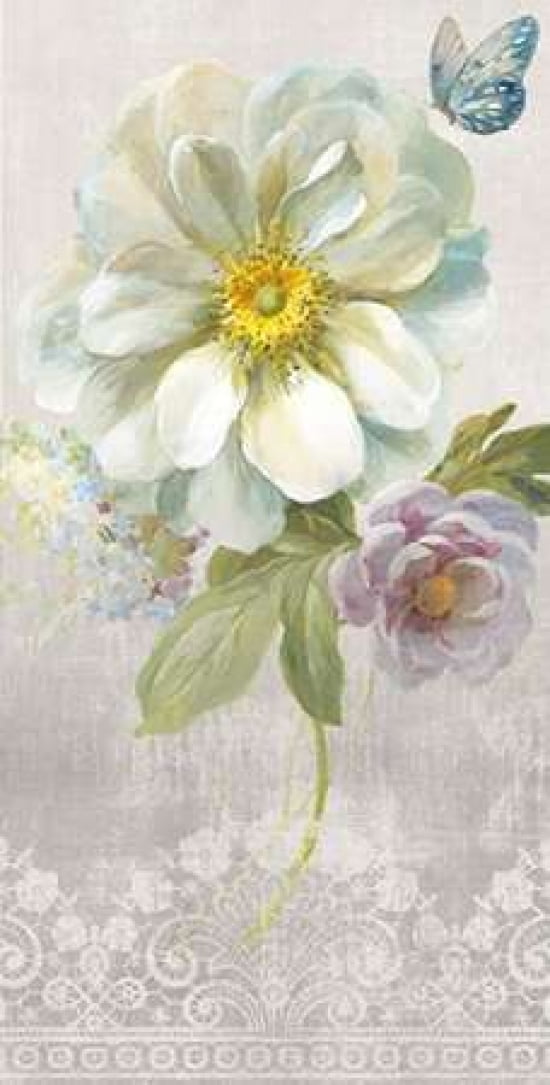 Textile Floral IV Canvas Art - Danhui Nai (10 x 20)