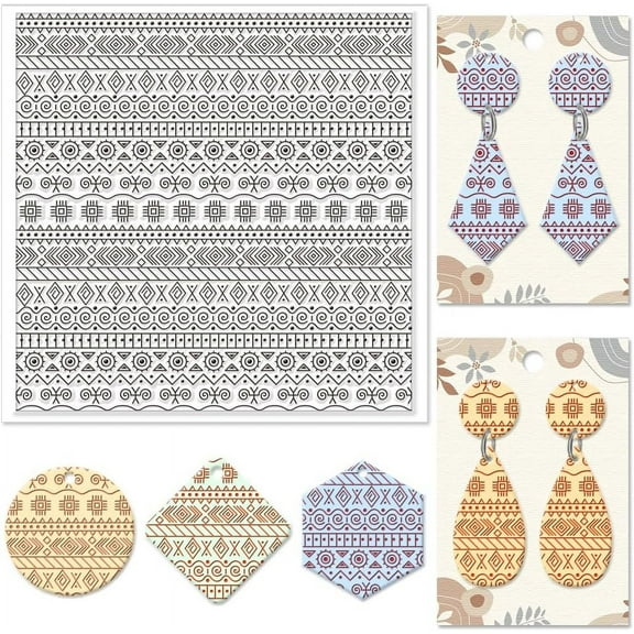 Textile Geometric Silicone Texture Stamp Polymer Clay Molds DIY Clay Texture Tools