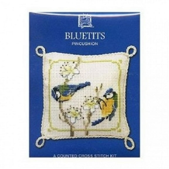 Textile Heritage Pincushion Counted Cross Stitch Kit - Bluetits