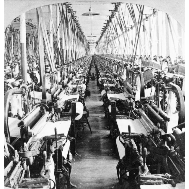 Textile Mill: Power Looms./Npower Looms In A Textile Mill At Fall River, Massachusetts. Stereograph, C1900. Poster Print by  (18 x 24)