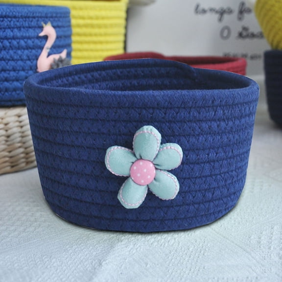 Textile Storage for Home Cotton, Home Textile Storage 1Pc Flower Mini Woven Basket (Multi-color-One Size)