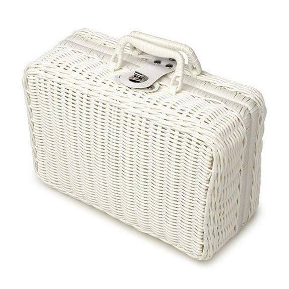 Textile Storage for Home Plastic, Home Textile Storage Rattan Storage Box (30X21X13Cm)*1 (Multi-color-One Size)