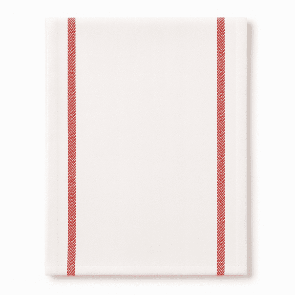 Textile Topia 15x26 Kitchen Towels – Blue Center Stripe & Red Side Stripes – 100% Cotton, Soft, Absorbent & Durable – Ideal for Bulk Use – 12 Pack