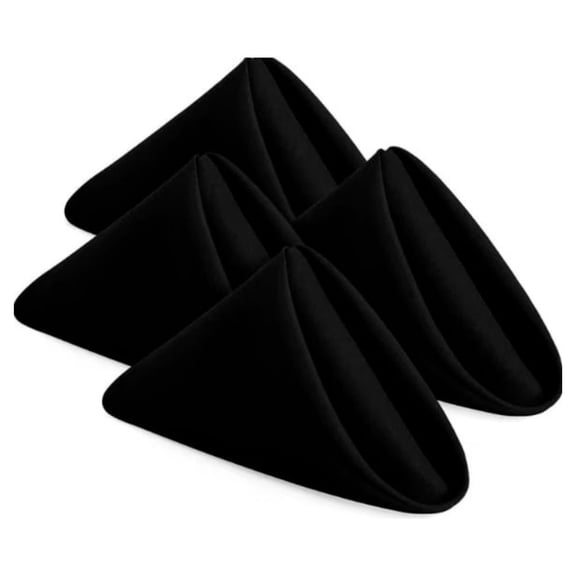 Textile Topia Black Dinner Napkins – Elegant 20"x20" Poly-Spun Cloth Napkins for Weddings, Parties, Restaurants & Banquets – 12 Pack