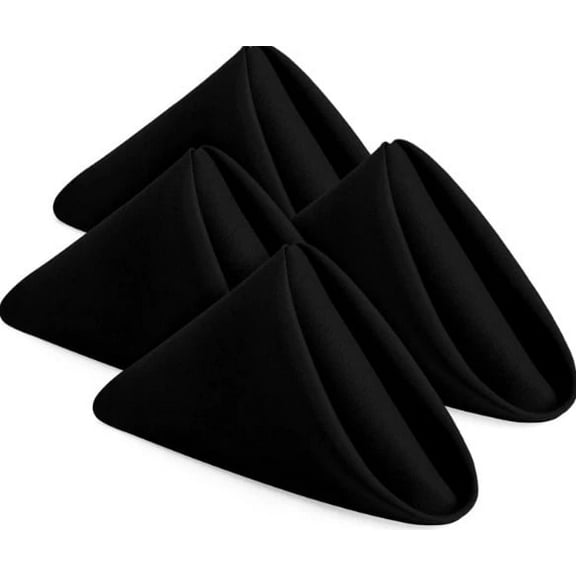 Textile Topia Black Dinner Napkins – Elegant 20"x20" Poly-Spun th Napkins for Weddings, Parties, Restaurants & Banquets – 60 Pack