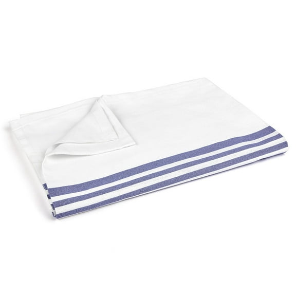 Textile Topia Premium Collection 70x90 Hospital Bath Blanket – White with Blue Stripe Cotton Blend 2 lb – Soft, Absorbent & Long-Lasting Medical Blanket for Hospital