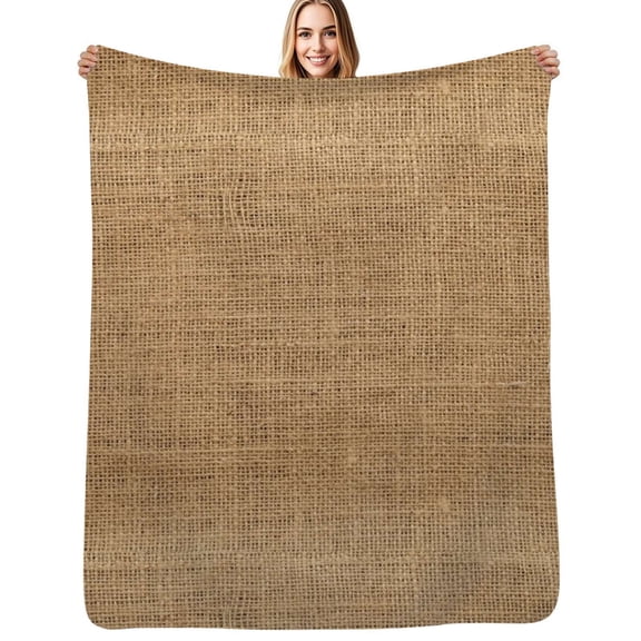 Textile burlap horizontal background with natural texture Soft Blanket Travel Bedding Throws Flannel Bedspread Sofa Bed Cover