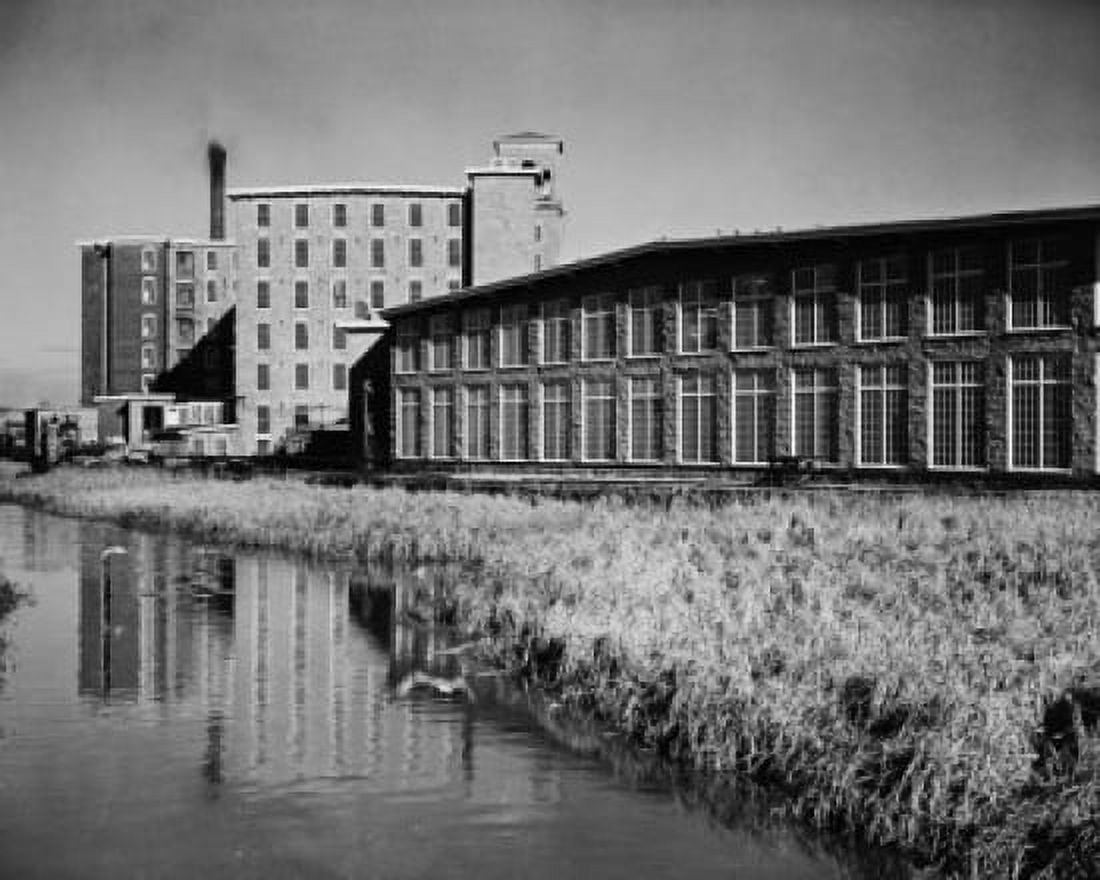 Textile industry at a riverside Fall River Massachusetts USA Canvas Art - (18 x 24)