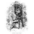 thumbnail image 1 of Textiles Spinning Wheel. Nan 18Th Century American Spinning Wheel. Wood Engraving 19Th Century. Print by, 1 of 3