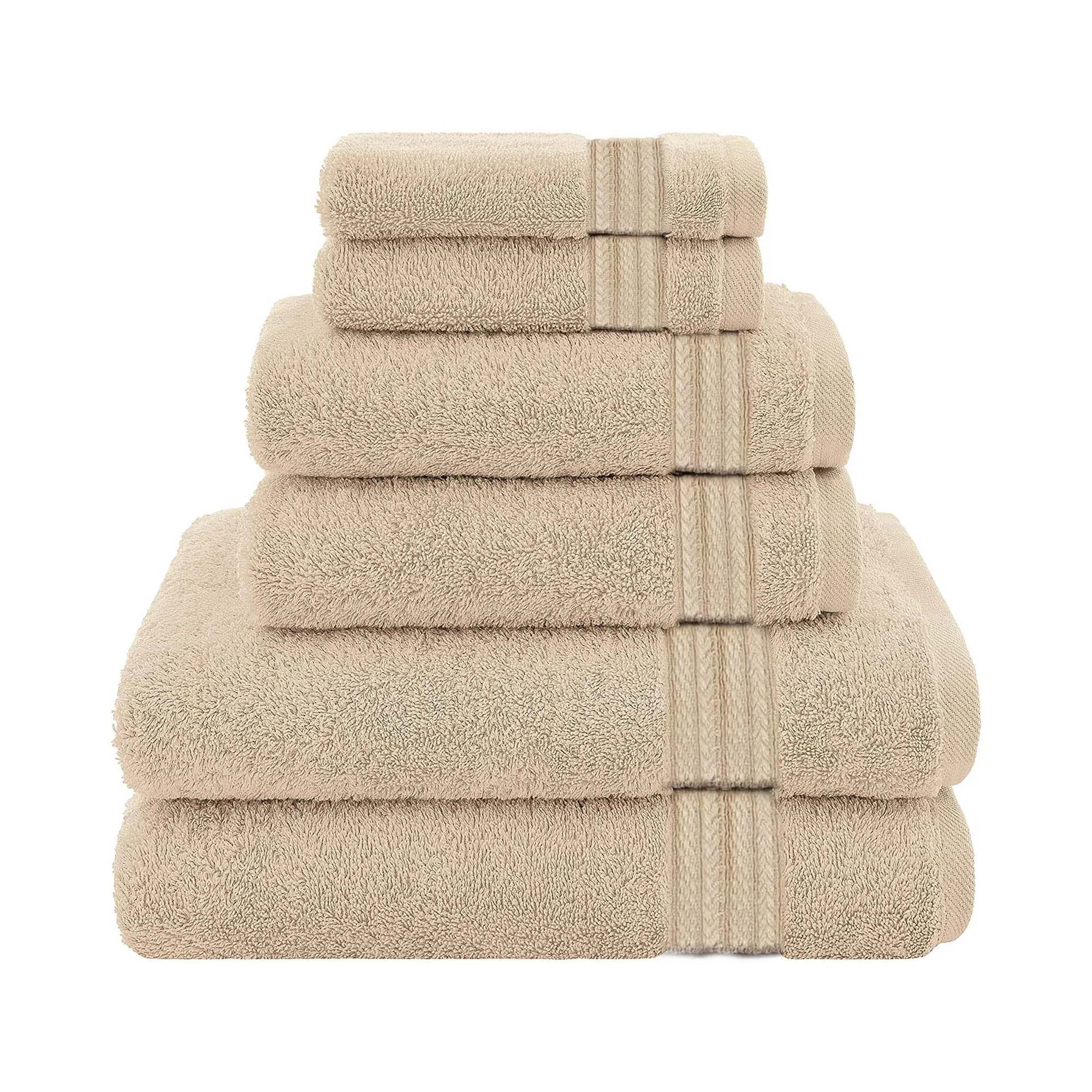 Textilia Set of 6 Bath Towel Set – Beige - Walmart.com