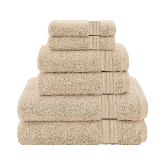 Textilia Set of 6 Bath Towel Set  Beige