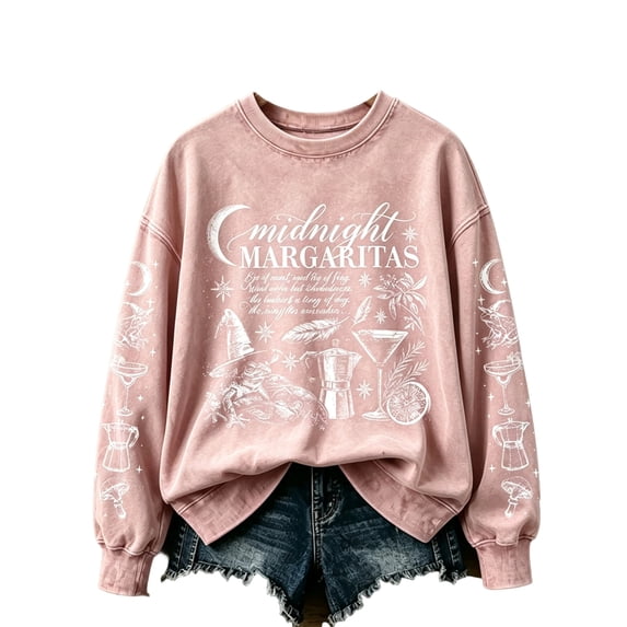 Textilo Halloween Print Sweatshirts for Women Long Sleeve Crewneck Sweatshirts Witch Graphic Shirt Funny Spooky Season Vintage Comfort Tops