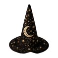 thumbnail image 1 of Textilo Halloween Tall Witch Hat Decorative Magic Hat with Wide Brim Halloween Cosplay Party Home Decor Photo Prop, 1 of 4