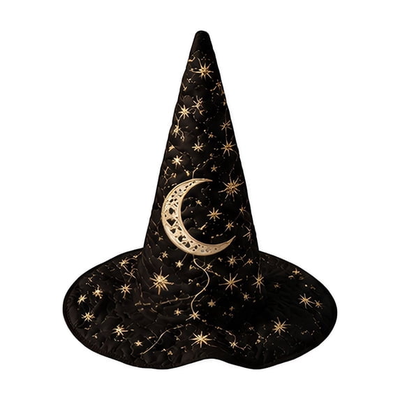 Textilo Halloween Tall Witch Hat Decorative Magic Hat with Wide Brim Halloween Cosplay Party Home Decor Photo Prop