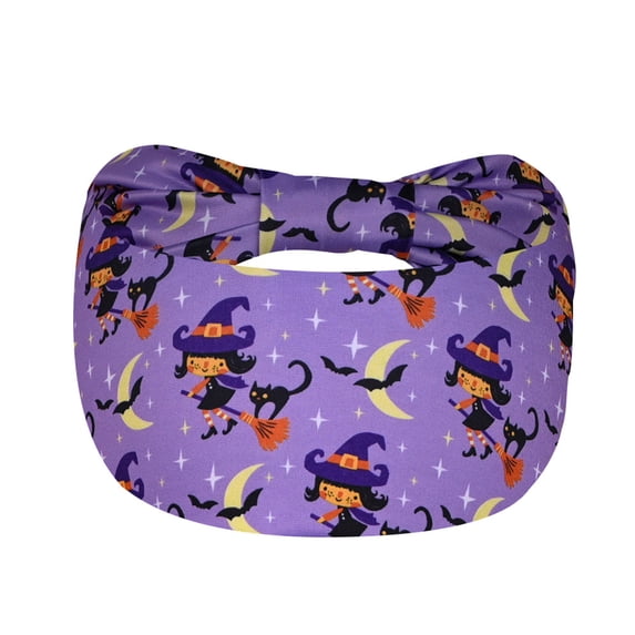 Textilo Headbands for Women Wide Knotted Head Bands Halloween Pumpkin Turban Non Slip Hairbands Stretch Workout Head Wraps Yoga Hair Scarfs