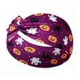 thumbnail image 1 of Textilo Headbands for Women Wide Knotted Head Bands Halloween Pumpkin Turban Non Slip Hairbands Stretch Workout Head Wraps Yoga Hair Scarfs, 1 of 3