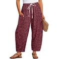 thumbnail image 1 of Textilo Leopard Pants for Women Wide Leg Cheetah Print Pant with Side Pockets Drawstring Elastic Waist Joggers Comfy Loose Fit Fall Winter Casual Lounge Slacks, 1 of 7