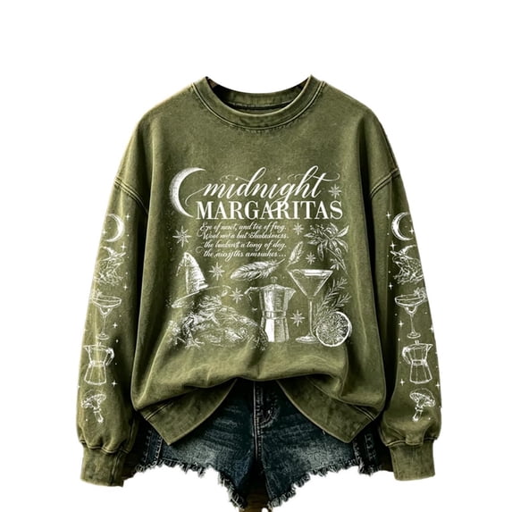 Textilo Women's Halloween Print Sweatshirts Long Sleeve Crew Neck Sweatshirts Witch Graphic Shirts Funny Spooky Season Vintage Comfort Tops