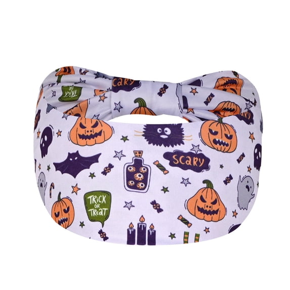 Textilo Women's Horror Halloween Pumpkin 2 Print Sports Headbands, Lightweight Breathable Non Slip Hairband Casual Sweatband for Hiking Running