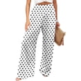 thumbnail image 1 of Textilo Women's Polka Dots Palazzo Pants Wide Leg Elastic High Waisted Pants with Pockets Trouser 2026 Summer Y2k Loose Fit Flowy Casual Outfits,Gray M, 1 of 5