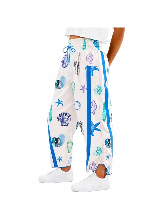 Womens Baggy Wide Leg Pants Elastic High Waisted Pant with Side Pockets Drawstring Trousers Baggy Comfy Casual Lounge Fall Winter Clothes