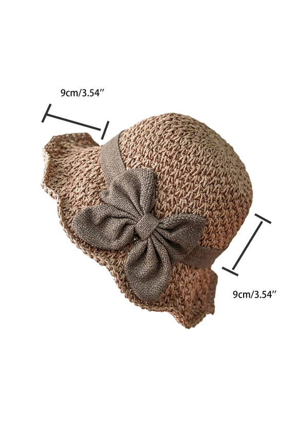 Womens Straw Hat Adjustable Wide Brim Floppy Beach Hats with Bowknot Upf50+ Foldable Travel Uv Sun Protection Cap,Coffee