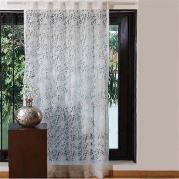 Textrade CU150003TUS 52 x 84 in. Burnout Curtain Floral Sweet Flower- Off White