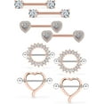 thumbnail image 1 of 4 Quality Pairs Surgical Steel Nipple Rings Heart Nipple Barbell Crystal CZ Ball Nipple Hoop Piercing Jewelry for Women[n920], 1 of 1