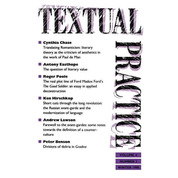 Textual Practice Journal Textual Practice: Volume 4, Issue 3, (Paperback)