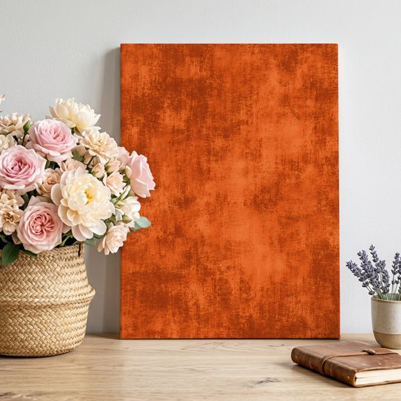 Textural Solid Deep Rust Canvas Wall Art for Living Room, Rustic Minimalist Mottled Background Poster Print Painting for Bedroom Office Home Decoration Wall Pictures Prepare To Hang 22"x28"