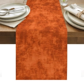 Textural Solid Deep Rust Table Runner, Rustic Minimalist Mottled Background Washable Kitchen Table Runners Dress Scarves for Dining Table Decorations Party/Restaurant/Indoor Outdoor Use, 13x72in