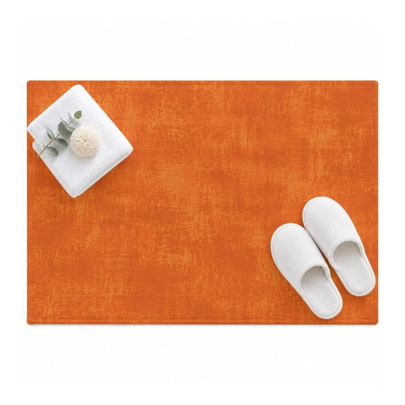Textural Solid Orange Area Rug 2'x3', Rustic Minimalist Mottled ...
