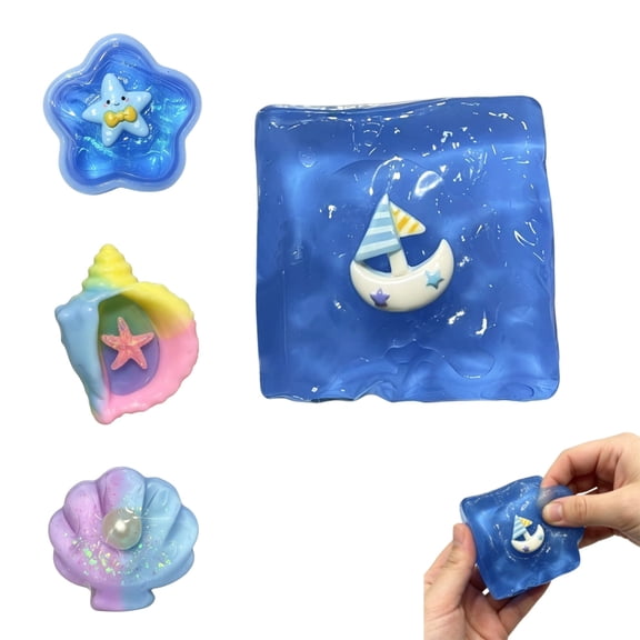 Texture Ball Conch Shell Squishies Toys - Square Squishies Stress Ball with Soft Texture for Calming Effects, Perfect for OffDesk & Daily Relaxation,1PC